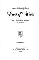 Cover of: Lives of Wives (Sun and Moon Classics)