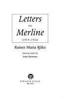 Cover of: Letters to Merline, 1919-1922
