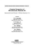 Cover of: Chemical Perspectives of Microelectric Materials III: Symposium Held November 30-December 3, 1992, Boston, Massachusetts, U.S.A. (Materials Research Society Symposium Proceedings)
