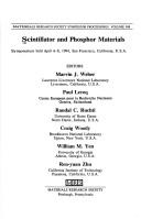 Cover of: Scintillator and phosphor materials: symposium held April 6-8, 1994, San Francisco, California, U.S.A.