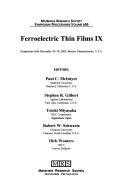 Cover of: Ferroelectric thin films IX | 