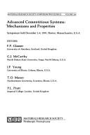 Cover of: Advanced cementitious systems: mechanisms and properties : symposium heldDecember 2-4, 1991, Boston, Massachusetts, U.S.A.