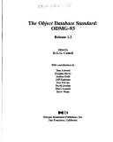 Cover of: The Object database standard, ODMG-93: release 1.2