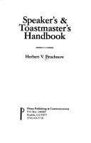 Cover of: Speaker's and Toastmaster's Handbook by Herbert V. Prochnow