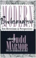 Cover of: Modern psychoanalysis: new directions & perspectives