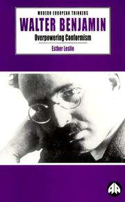 Cover of: Walter Benjamin by Esther Leslie