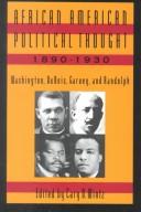 Cover of: African American Political Thought 1890-1930: Washington, Dubois, Garvey, and Randolph