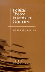 Cover of: Political Theory in Modern Germany: An Introduction