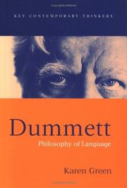 Cover of: Dummett: Philosophy of Language (Key Contemporary Thinkers)