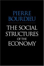 Cover of: The social structures of the economy by Bourdieu