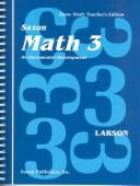 Cover of: Saxon Math 3 Student Workbook (Part One) (Saxon Math, 3(part one)) | 
