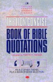 Cover of: Lion Concise Book of Bible Quotations (Lion Concise Reference Library) by Martin H. Manser