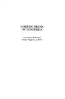 Cover of: Modern drama of Indonesia (Aspects of Indonesian culture)
