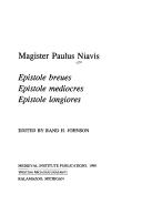 Cover of: Magister Paulus Niavis...Epistole Breues...Epistole Mediocres...Epistole Longiores