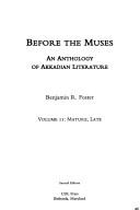 Cover of: Before the Muses by Benjamin R. Foster