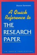 Cover of: A Quick Reference to The Research Paper