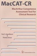 Cover of: Macarthur Competence Assessment Tool for Clinical Research