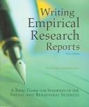 Cover of: Writing Empirical Research Reports: A Basic Guide for Students of the Social and Behavioral Sciences