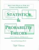 Cover of: Solutions Manual for All Unsolved Problems in Statistics & Probability Theory: A Tutorial Approach