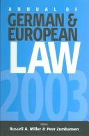 Cover of: Annual Of German & European Law: 2003