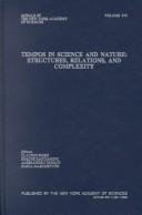 Cover of: Tempos in science and nature: structures, relations, and complexity