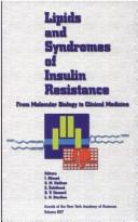 Cover of: Lipids and syndromes of insulin resistance: from molecular biology to clinical medicine