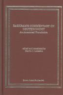 Cover of: Rashbam's Commentary On Deuteronomy: An Annotated Translation (Brown Judaic Studies)