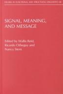 Cover of: Signal, meaning, and message: perspectives on sign-based linguistics