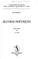 Cover of: Œuvres poétiques by François I King of France
