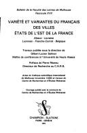 Cover of: Variété et variantes du français des villes by travaux publiés sous la direction de Gilbert-Lucien Salmon ; préface de Pierre Rézeau.