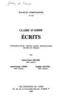 Cover of: Ecrits by Clare of Assisi, Saint, Clare of Assisi, Saint