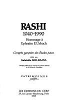 Cover of: Rashi, 1040-1990: Hommage a Ephraim E. Urbach  by 