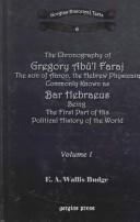 Cover of: The Chronography Of Bar Hebraeus (Gorgias Historieal Texts)