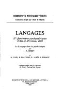 Langages by Rencontres psychanalytiques d'Aix-en-Provence (2nd 1983)