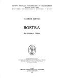 Cover of: Bostra: des origines à l'Islam