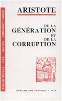 Cover of: De la génération et de la corruption
