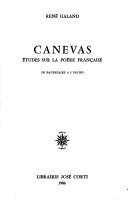 Cover of: Canevas: Etudes sur la poesie francaise, de Baudelaire a l'Oulipo