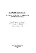 Cover of: Rerum novarum: écriture, contenu et réception d'une encyclique : actes du colloque international