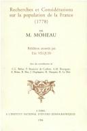 Cover of: Recherches et considérations sur la population de la France (1778) by Moheau M.