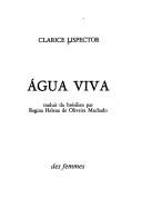 Cover of: Agua viva by Clarice Lispector