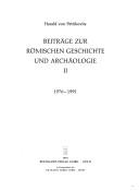 Beiträge zur römischen Geschichte und Archäologie by Harald von Petrikovits