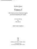 Cover of: Vetera I: Die Funde aus den romischen Lagern auf dem Furstenberg bei Xanten (Rheinische Ausgrabungen)