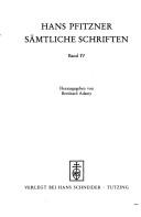 Cover of: Samtliche Schriften by Hans Erich Pfitzner