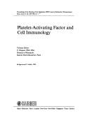 Cover of: Platelet-Activating Factor and Cell Immunology (New Trends in Lipid Mediators Research)