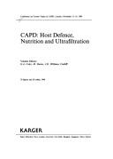 Cover of: CAPD: host defence, nutrition, and ultrafiltration