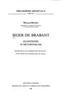 Cover of: Quaestiones in metaphysicam by Siger of Brabant