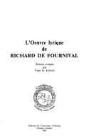 Cover of: L' œuvre lyrique de Richard de Fournival by Richard de Fournival