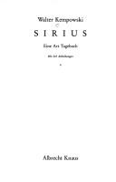 Cover of: Sirius: eine Art Tagebuch