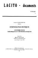 Cover of: Ethnolinguistique: Contributions theoriques et methodologiques  by 
