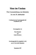 Cover of: Sinn im Unsinn: über Unsinnsdichtung vom Mittelalter bis zum 20. Jahrhundert : 9. Kolloquium der Forschungsstelle für Europäische Lyrik